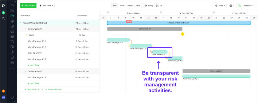 Account for risk reserve