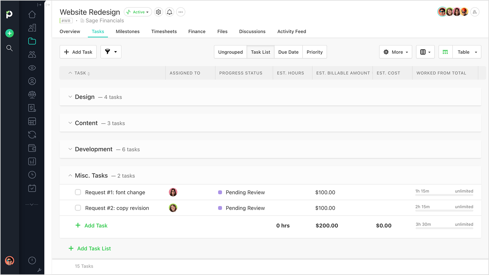 Flat Rate tasks