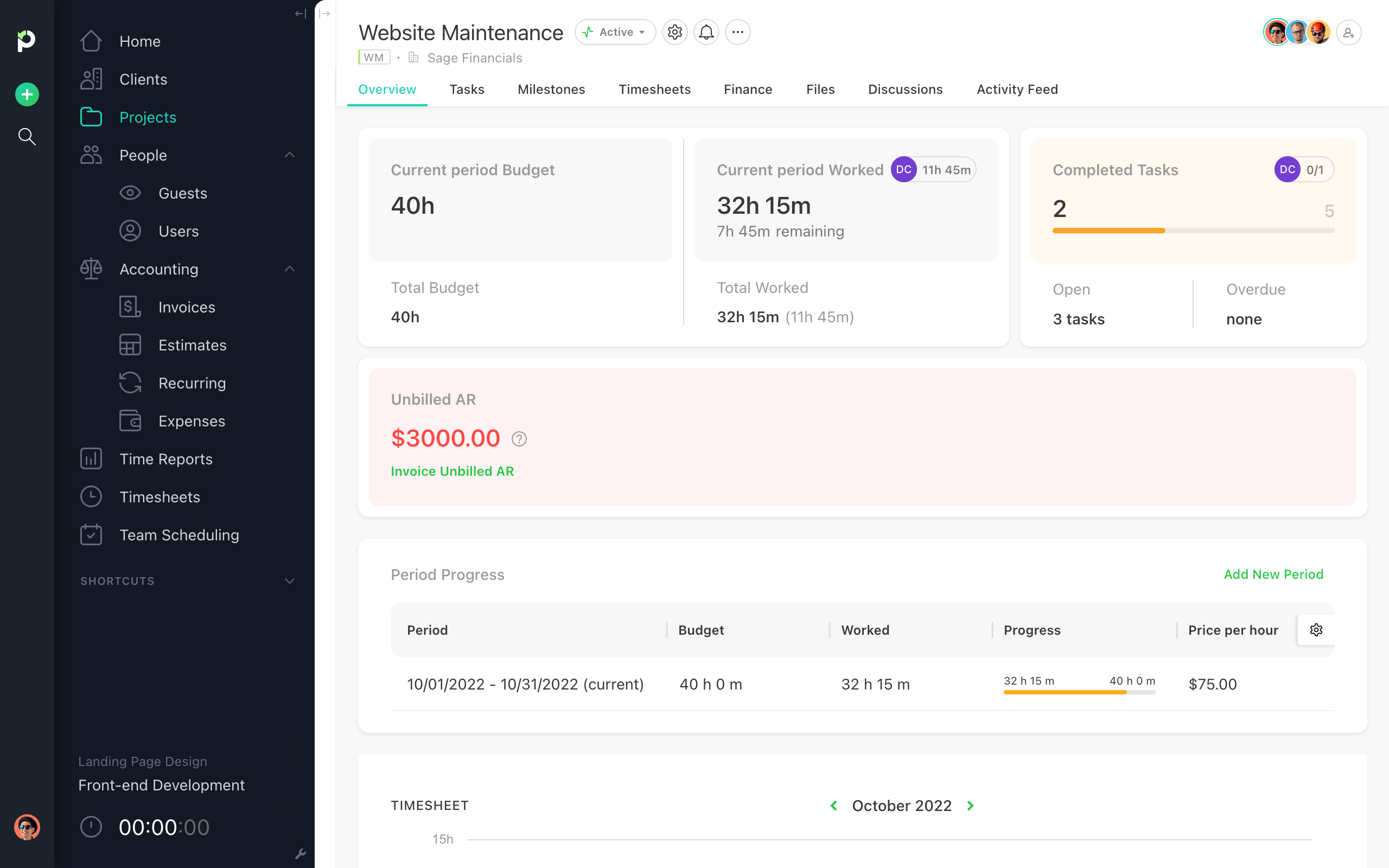 Project Overview in Paymo
